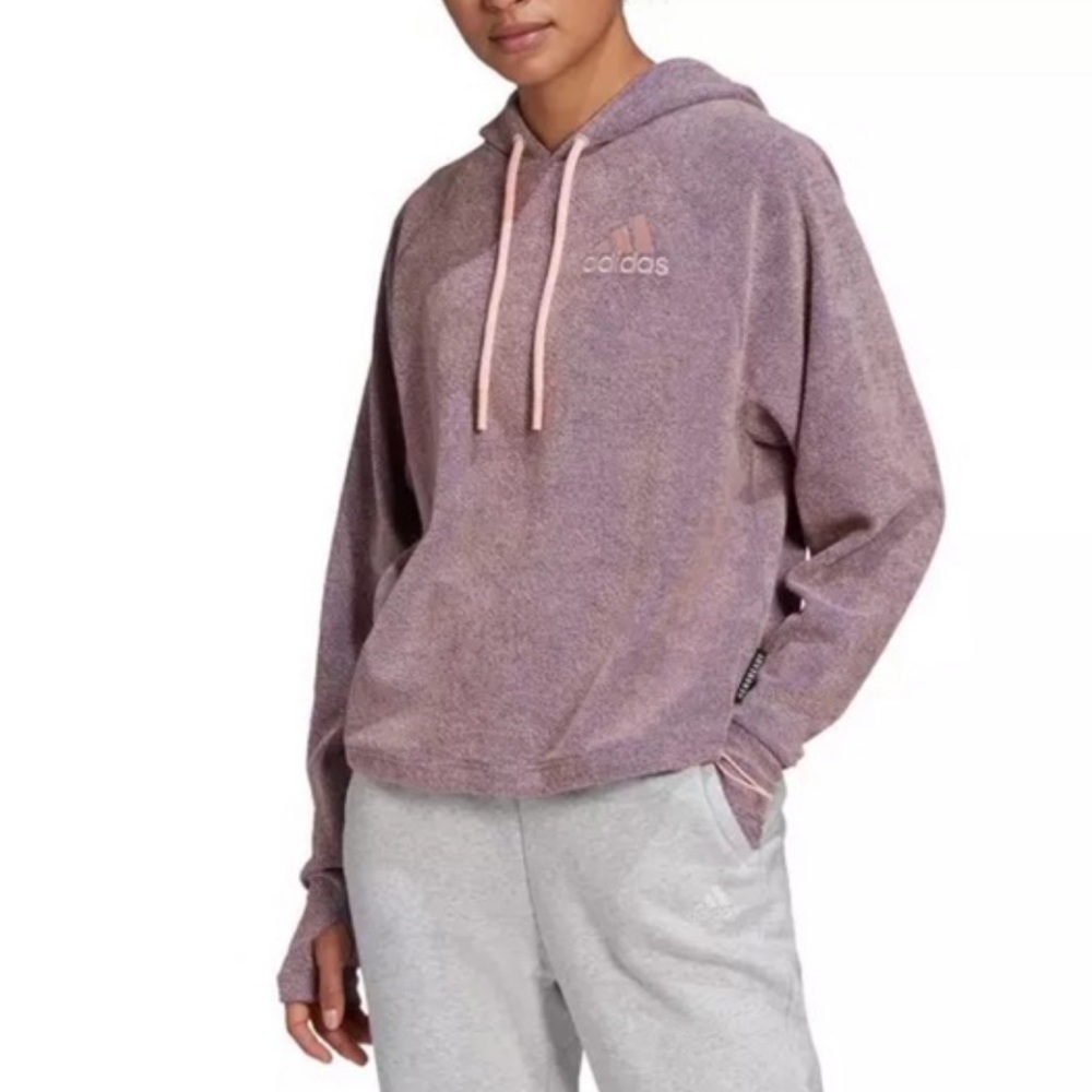 ADIDAS Team Royal Blue/Haze Coral Melange AEROREADY Light-Weight Pullover Hoodie
